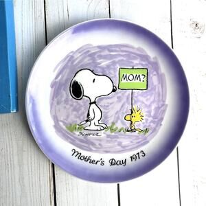 Peanuts 1973 Mother's Day Plate Schmid Limited Edition Woodstock Snoopy Schulz